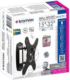 Кронштейн Kromax GALACTIC-1 new black, LED/LCD TV 15-32, max 20 кг, настенный, 4 ст свободы, VESA 100x100 мм