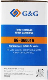 Картридж лазерный G&amp;G GG-Q6001A голубой (2000стр.) для HP CLJ 1600/2600/2605N, LBP 5000/5100 Canon