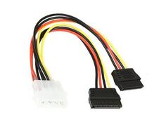 Кабель питания SATA Molex(4pin, БП) - 2xSATA (на 2 устройства) 15см,Gembird CC-SATA-PSY, пакет