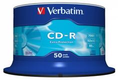Диски CD-R 80min 700Mb Verbatim 52x 50 шт Cake Box &lt;43351\\\\43711&gt;
