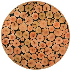 Коврик грязезащитный, 75х75 см, круглый, резина, с ковролином, Velur, Vortex, 24251