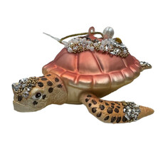 Игрушки елочные одиночные подвеска MAXIJOY Черепаха 40мм мультиколор стекло