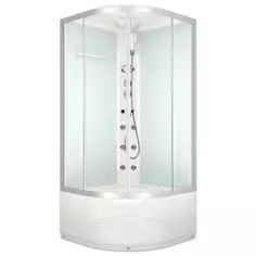 Душевая кабина Domani-Spa Delight 1/4 круга с гидромассажем высокий поддон 90x90 см цвет хром