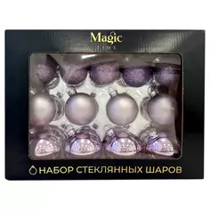 Набор елочных украшений Подвес ø5 см стекло лиловый 26 шт. Без бренда