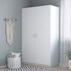 Шкаф распашной Турин с 2 дверями 120x212x60 см ЛДСП цвет белый Basic