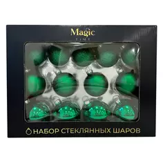 Набор елочных украшений Подвес ø5 см стекло зеленый 26 шт. Без бренда