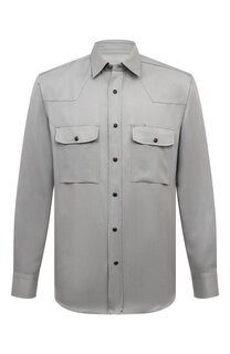 Рубашка из шелка и льна Brioni