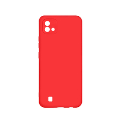 Чехол DF для Realme C20/C11 (2021), красный силикон с м/ф для Realme C20/C11 (2021), красный силикон с м/ф