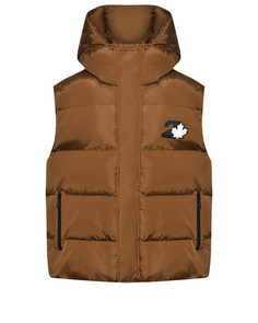 Стеганый жилет с капюшоном, коричневый Dsquared2