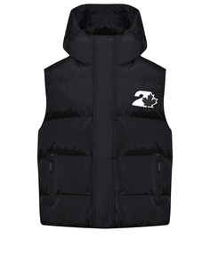 Стеганый жилет с капюшоном, черный Dsquared2