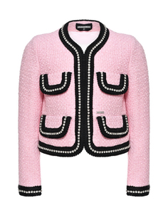 Жакет с вышивкой стразами, розовый Dsquared2