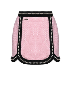 Юбка с вышивкой стразами, розовая Dsquared2