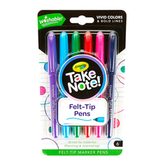 Фломастеры смываемые Take Note 6 шт. Crayola