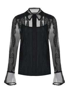 Кружевной блузон с рюшами Alberta Ferretti