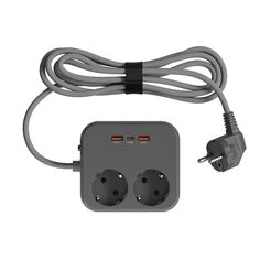 Сетевой фильтр LYAMBDA 2 розетки, 2xUSB-A, 1xUSB-C, 1,5 м, мокрый асфальт (LNF2S3U-WA) 2 розетки, 2xUSB-A, 1xUSB-C, 1,5 м, мокрый асфальт (LNF2S3U-WA)