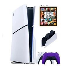 Игровая приставка Sony PlayStation 5 Slim 1TB + GTA 5 (RUS) + 2-й геймпад, фиолетовый + зарядная станция (CFI-2000) PlayStation 5 Slim 1TB + GTA 5 (RUS) + 2-й геймпад, фиолетовый + зарядная станция (CFI-2000)