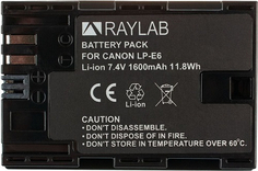 Аккумулятор для фотокамеры Raylab 1600 мАч (RL-LPE6) 1600 мАч (RL-LPE6)