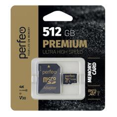 Карта памяти Perfeo microSDXC 512GB High-Capacity Class 10 UHS-3 V30 + адаптер (PF512GMCSX10V30A) microSDXC 512GB High-Capacity Class 10 UHS-3 V30 + адаптер (PF512GMCSX10V30A)