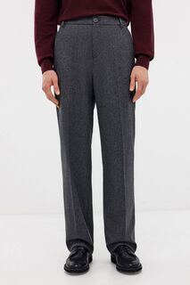Широкие костюмные брюки из шерсти, 3XL, серый Baon