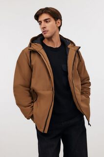 Утепленная куртка прямого силуэта, 3XL, коричневый Baon