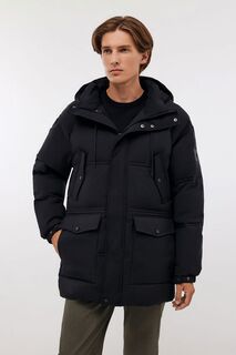 Короткий пуховик с капюшоном, 3XL, черный Baon