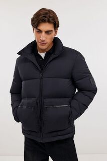 Пуховик с воротником-стойкой без капюшона, 3XL, черный Baon