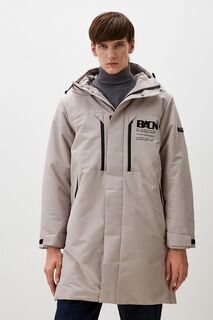 Удлиненная куртка с капюшоном, 3XL, серый Baon