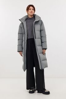 Пуховое пальто с капюшоном, L, NEUTRAL GRAY CHECKED Baon
