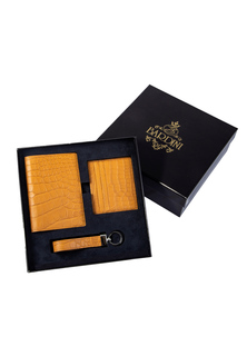 Подарочный набор (картхолдер, брелок, обложка на паспорт) BARDINI