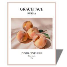 Маска для лица GRACE FACE Тканевая маска для лица увлажняющая с экстрактом персика и ниацинамидом 1.0