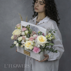 Букет живых цветов LFLOWERS Ящик Мартини Lflowers