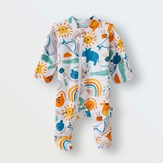 Детский комбинезон TOUCAN FOR KIDS Слип на молнии комбинезон для новорожденных, на выписку "В мире животных"