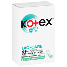 Прокладки ежедневные KOTEX Прокладки Ежедневные БИО-КЭА Экстра тонкие 40.0