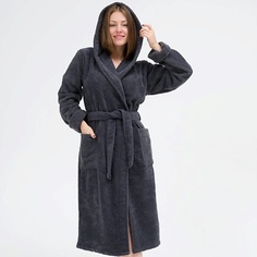 BIO TEXTILES Халат махровый женский с капюшоном Dark Grey