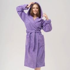 BIO TEXTILES Халат махровый женский с капюшоном Lilac