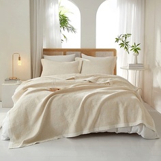 Плед ARYA HOME COLLECTION Покрывало Arya хлопковое 180x240 Serrulate Бежевый