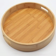 Поднос ARYA HOME COLLECTION Круглый поднос из бамбука для сервировки 35 см 35x5 см