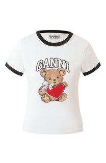 Хлопковая футболка Ganni