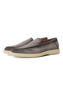 Замшевые лоферы Santoni