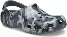 Сабо Crocs "Classic Printed Camo Clog", летняя обувь, садовая обувь, шлепанцы для бассейна, с узором по всей поверхности, цвет Slate Grey/Multi