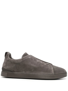 Zegna кеды на шнуровке, серый