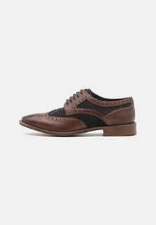 Деловые туфли на шнуровке LEATHER Pier One, коричневый