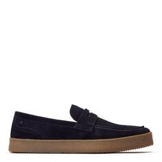 Кожаные лоферы Claude Base London, темно-синий