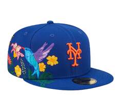 Кроссовки New Era 59Fifty MLB New York Mets Blooming приталенного серого цвета 60243435, синий