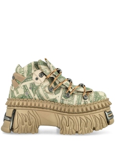 Кроссовки на платформе VETEMENTS x New Rock, зеленый