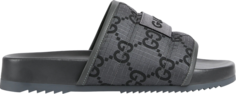 Кроссовки Gucci GG Slide Sandal GG Monogram - Grey Black, черный