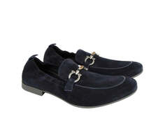 Мужские замшевые лоферы Salvatore Ferragamo, цвет Dark Blue