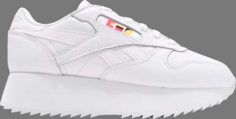 Кроссовки Reebok Wmns Classic Leather Double, белый/красный