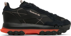Кроссовки cardi b x wmns classic leather core black fiery orange Reebok, черный