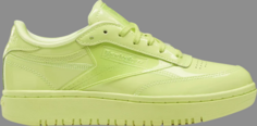 Кроссовки cardi b x wmns coated club c double high vis green Reebok, зеленый